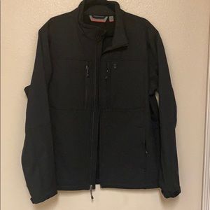 Black Free Country water resistant jacket.
